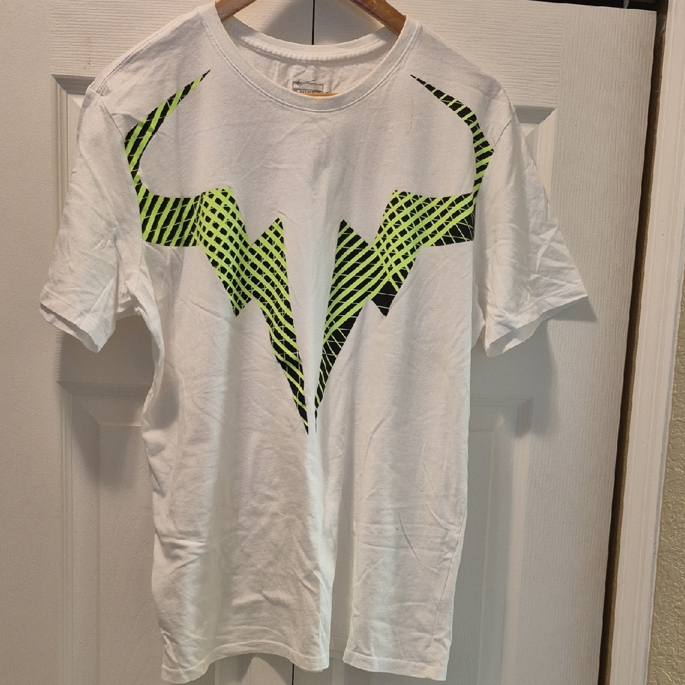 White T-Shirt with Green Graphic Design